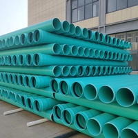 Tuyau de drainage par gravité en PVC-U vert de 15 pouces, haute pression, durable, pour drainage municipal, prix usine