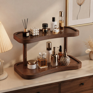 Cosmetic <b>storage</b> rack, desktop perfume and lipstick <b>storage</b> box, solid wood entryway <b>dressing</b> <b>table</b>, skincare and jewelry - Product Image 3