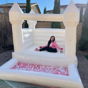 Castillo Hinchable Blanco Barato para Bodas al Aire Libre, Castillos Hinchables Personalizados, Casas de Brinco con Tobogán, Casa Blanca, Castillo Hinchable Blanco - Product Image 3