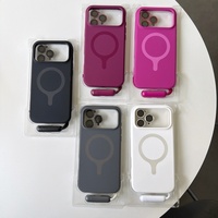 Coque de téléphone magnétique en silicone liquide tendance pour iPhone 18 15 16 17 Pro Max avec cordon de suspension et film protecteur d'objectif HD