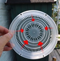 Pot de fleurs en plastique PP rond blanc transparent avec fentes, fournitures de jardin en gros, pot fileté