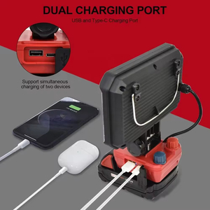 Lampe de travail portable à LED avec port de charge USB et type C, compatible batterie - Product Image 4