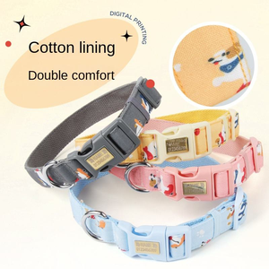 Kangdarpet <strong>New</strong> Fabric Pet <strong>Collar</strong> <strong>Dog</strong> Leash Engraved <strong>Dog</strong> <strong>Collar</strong> Anti-escape Printed Neck <strong>Collar</strong> for Small and Medium-sized <strong>Dogs</strong> - Product Image 2