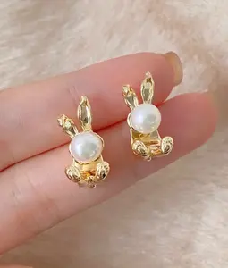 Boucles d'oreilles en perles d'eau douce baroques naturelles véritables Boucles d'oreilles En Perle De Luxe Bijoux Tendance Gros Femme 2024 mode