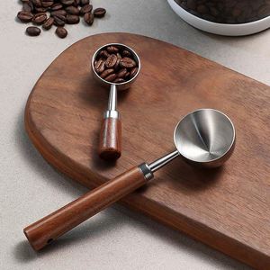 Cuillère en acier inoxydable 304 de 15 ml/30 ml avec manche en bois de noyer pour la cuisine, la pâtisserie, la préparation du café, outils de mesure - Product Image 2