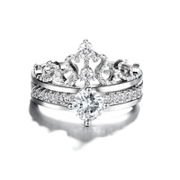 Noble Open Style Brillant Zircon Laiton Anneau Femmes Bijoux En Gros
