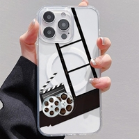 Funda para Teléfono Móvil con Diseño de Proyector de Películas Retro para iPhone 16 Plus 15 17 Pro Max 14 13, Carcasa Magnética Inalámbrica