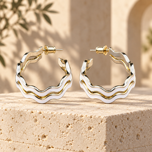 Orecchini a Goccia con Effetto Ondulato per Donne, Design Versatile, Gioielli di Tendenza - Product Image 6