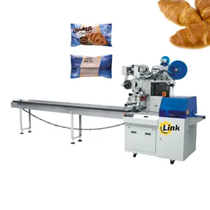 Embalagem travesseiro Automático Bolo Pastelaria Pão Snack Pillow Pack Chocolate Bar Flow Packing Machine