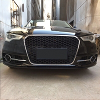 Grille avant en nid d'abeille ABS RS6 pour Audi A6 C7 2012-2015 avec pare-chocs avant