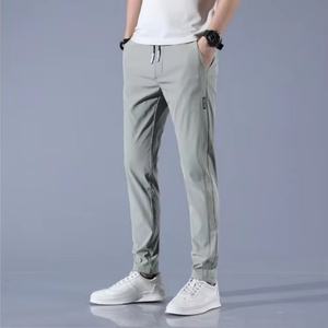 Pantalon décontracté en soie glacée pour homme, été, fin, tendance, ample, droit, respirant, pantalon de sport, pantalon pour homme - Product Image 3