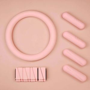 Anillo de Pilates Portátil Rosa BOGA con Rodillos de Espuma y Bandas de Resistencia, Equipo de Ejercicio en Casa Impermeable y Ergonómico - Product Image 1
