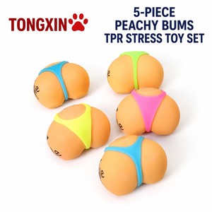 Tongxin - Juguete Antiestrés de TPR con Forma de Trasero de Melocotón, 5 Unidades, de Subida Lenta, Divertido, Novedoso, para ASMR, Coleccionable, para Escritorio, Regalo Sensorial - Product Image 1