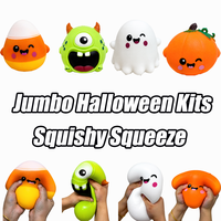 Halloween : 4 kits de jouets Squishies géants et géolosques en forme de monstre fantôme, doux à presser, anti-stress et sensoriels