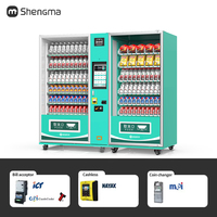Máquina expendedora combinada de alimentos y bebidas gaseosas automática comercial de gran capacidad dual las 24 horas con pago de crédito/tarjeta/efectivo/moneda