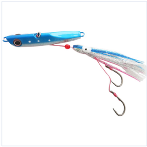 Esca Metallica per Pesca in Mare con Gonna di <span class=keywords><strong>Polpo</strong></span> <span class=keywords><strong>Blu</strong></span> per Jigging e Trolling in Diverse Dimensioni - Product Image 1