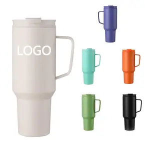 CUPPARK Mug kopi atau es tahan bocor vakum terisolasi teh atau es dengan pegangan untuk minuman panas atau dingin