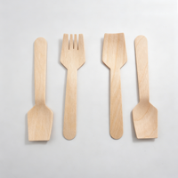 Mini houten lepeltjes, verpakking van 100, wegwerp vierkante proeflepeltjes, lepeltjes voor yoghurt en ijs