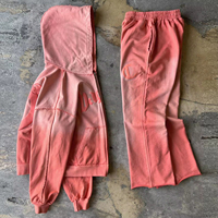 Ensembles d'impression OEM personnalisé unisexe poids lourd respirant Streetwear à capuche et pantalons de survêtement évasés Winter Puff du fabricant