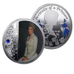 Herdenkingsmunt van metaal, Prinses Diana, Blauwe Diamant, Eeuwige Legende, Souvenirmunt - Product Image 4