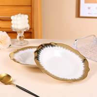 Vente en gros d'usine de céramique Assiette blanche de luxe Phnom Penh Vaisselle en porcelaine Vaisselle en céramique