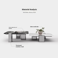 Nouvelle Table Basse Carrée en Marbre Noir Bulgare 2026 – Design Moderne pour Salon, Combinaison Haute-Basse