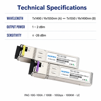 Transceiver optique bidirectionnel SFP+ 10G BiDi 1490nm/1550nm DDM 100KM LC Modules SFP