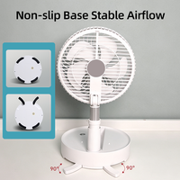 Ventilateur pliable rechargeable AntarcChill, 4 vitesses, ventilateur de sol télescopique, ventilateur de bureau 270 °   Refroidisseur d'air portable sans balais réglable