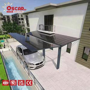 Abri de voiture moderne en métal sur mesure pour <span class=keywords><strong>2</strong></span> véhicules, à montage unique, pour allée de maison ou stationnement en rue, en aluminium - Product Image 1