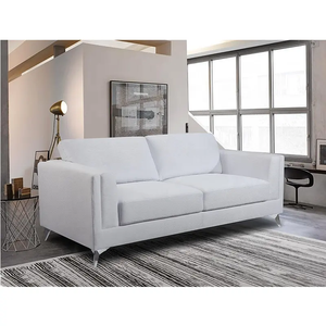 Juego de sofás tapizados de material de tela Simple 3 <span class=keywords><strong>2</strong></span> 1, marco de madera de color blanco, suministro directo de fábrica, precio barato, sofá para sala de estar - Product Image 2