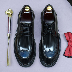 Chaussures habillées pour hommes à bout rond en cuir, style britannique, légères, pour costume, chaussures décontractées vernies pour mariage - Product Image 3