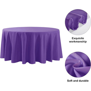 Retailer 108 Inch <b>Round</b> Woven Polyester Washable Waterproof Oilproof <b>Tablecloth</b> for Wedding Party Dining Banquet - Product Image 3