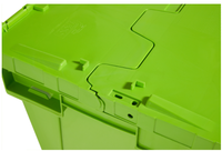Conteneur en plastique PP TSS-TBX, épaisseur 2,5 mm, avec couvercle intégré, parois solides, écologique, empilable, emboîtable, capacité de charge 55 L, 40 kg, boîtes