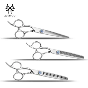Perfect Left-hand Pet Grooming Scissors Set Durable Japan Stainless Steel Dog Grooming Kit Straight &Thinning & Chunker Shears