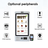 OEM ODM Self Touch Screen Ticket Printer Payment Kiosk With RFID Card Reader Self Ordering Kiosk for Restaurant Fast Food