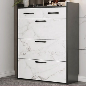 Scarpiera in legno portaoggetti sotto le scale stile europeo bianco 4 mensola moderna dietro porta scarpiera - Product Image 6