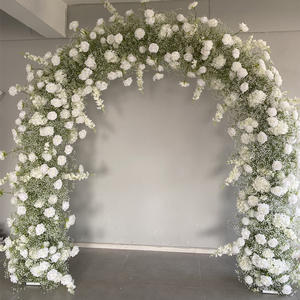 Arco de flores artificiales para boda M-UFA060, decoración de lujo en forma de U, arco de rosas de seda para arreglos de boda - Product Image 4
