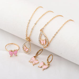 Butterfly Jewelry <b>Set</b> Necklace Earrings <b>Bracelet</b> Gold Plated Alloy Women's Party Trendy Fashion Jewelry - Product Image 2
