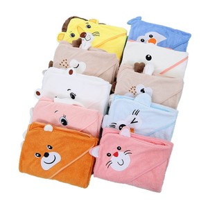 Couverture d'emmaillotage en <span class=keywords><strong>polaire</strong></span> corail pour enfants 80*80cm, serviette de bain épaisse pour nouveau-né, <span class=keywords><strong>poncho</strong></span> absorbant à motif de dessin animé, livraison rapide - Product Image 5