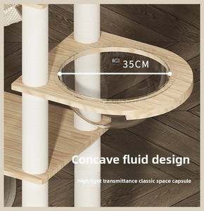 Structure d'escalade pour chat avec nid, plateforme de saut, colonne d'escalade en sisal multi-niveaux intégrée et étagères dédiées, personnalisable - Product Image 4