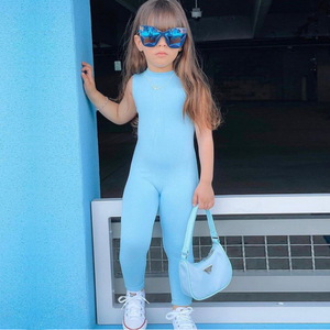 Nuevo Mono Largo sin Mangas Color Verde Neón para Niña, Moda 2022, Overol Delgado Color Caramelo Rosa para Niña de 2 a 7 Años - Product Image 4