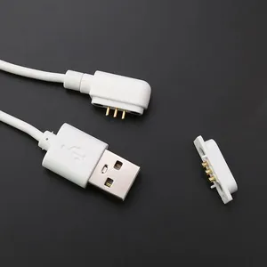 1 세트 자석 Pogo 핀 커넥터 USB 케이블 플러그 1M 3 핀 2.54mm 피치 전력 충전 남성 스프링로드 여성 PCB 관통 구멍