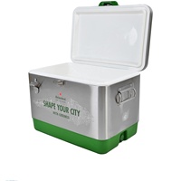 Vente flash : glacière isotherme en acier inoxydable de 50 L pour le camping, les fêtes, les pique-niques et les activités de plein air, utilisation pour le vin, logo personnalisé en couleur