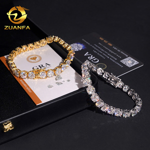 <strong>USA</strong> Stocks 6.5mm D Color VVS Moissanite Tennis Chain Necklace 925 Sterling Silver Iced Out Hip Hop <strong>Jewelry</strong> - Product Image 3