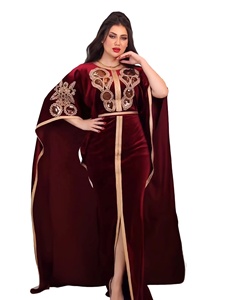 Velluto Eid Ramadan abito di lusso Abaya abbigliamento islamico per le donne manica corta tacchino arabica elegante <span class=keywords><strong>etnico</strong></span> Jalabiya musulmano abito - Product Image 5