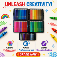100 crayons de couleur à base d'huile, mine épaisse de 3,0 mm, haute pigmentation, crayons de dessin en vrac pour étudiants et artistes