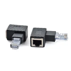 90 độ trái góc phải RJ45 Nam Nữ CAT5e CAT6 RJ45 Ethernet Adapter