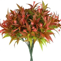 Fleurs artificielles d'extérieur, cinq glycines de simulation Ipomoea, buisson vert pour décoration de jardin, porche, jardinière, injection plastique