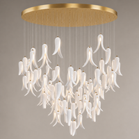 Lustre suspendu artistique en céramique personnalisé à LED, garantie 2 ans, protection oculaire, installation facile pour hall d'hôtel/villa haut de gamme