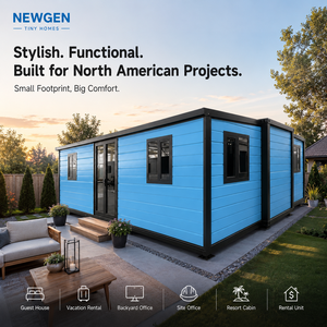 บ้านสำเร็จรูปโครงสร้างเหล็ก NEWGEN บ้านคอนเทนเนอร์ขนาดเล็ก แผงโลหะสีน้ำเงิน บ้านโมเดิร์นแบบโมดูลาร์ สำหรับใช้เป็นสำนักงาน โกดัง หรือร้านค้าในสวนหลังบ้าน - Product Image 3